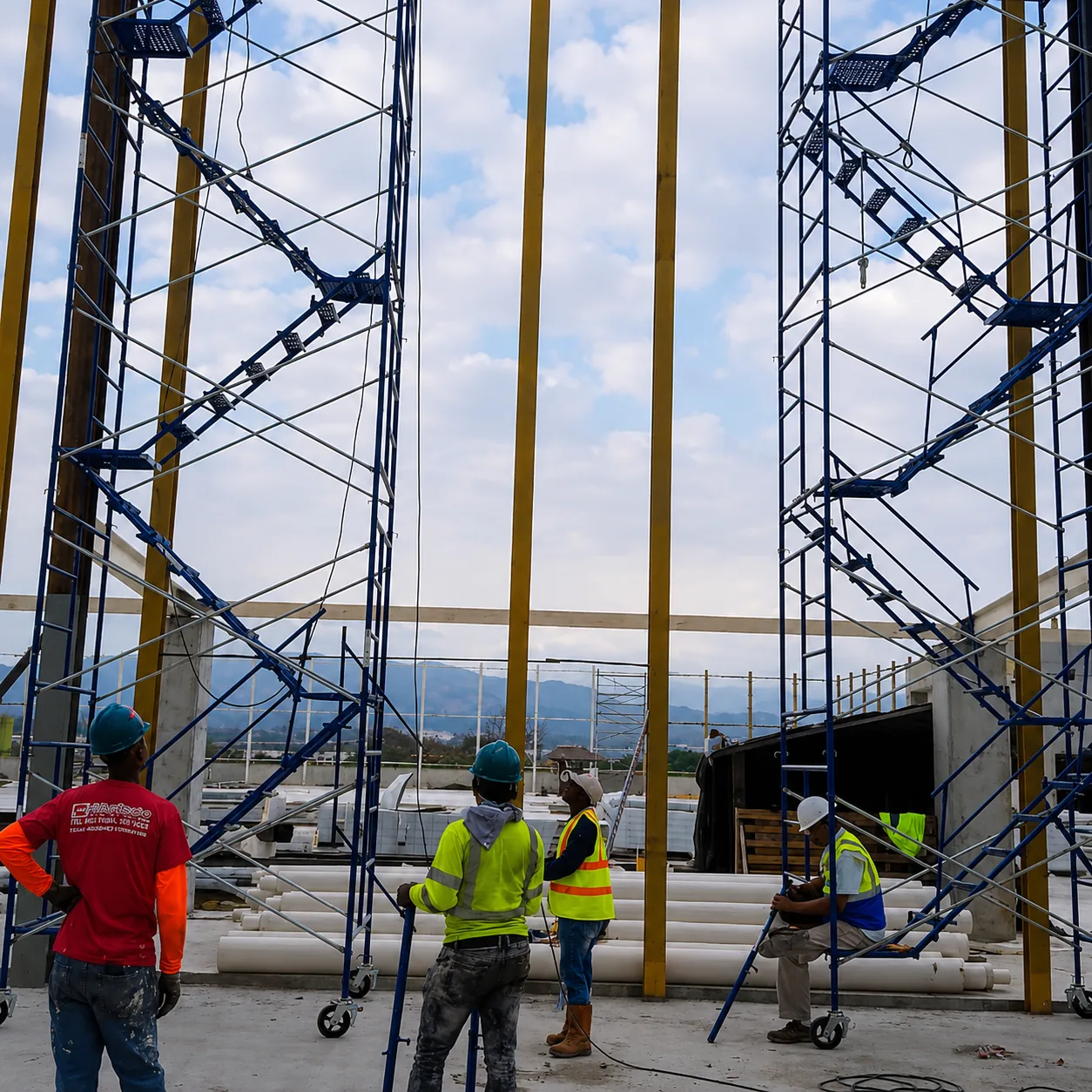 Andamios montados en proyecto en altura
