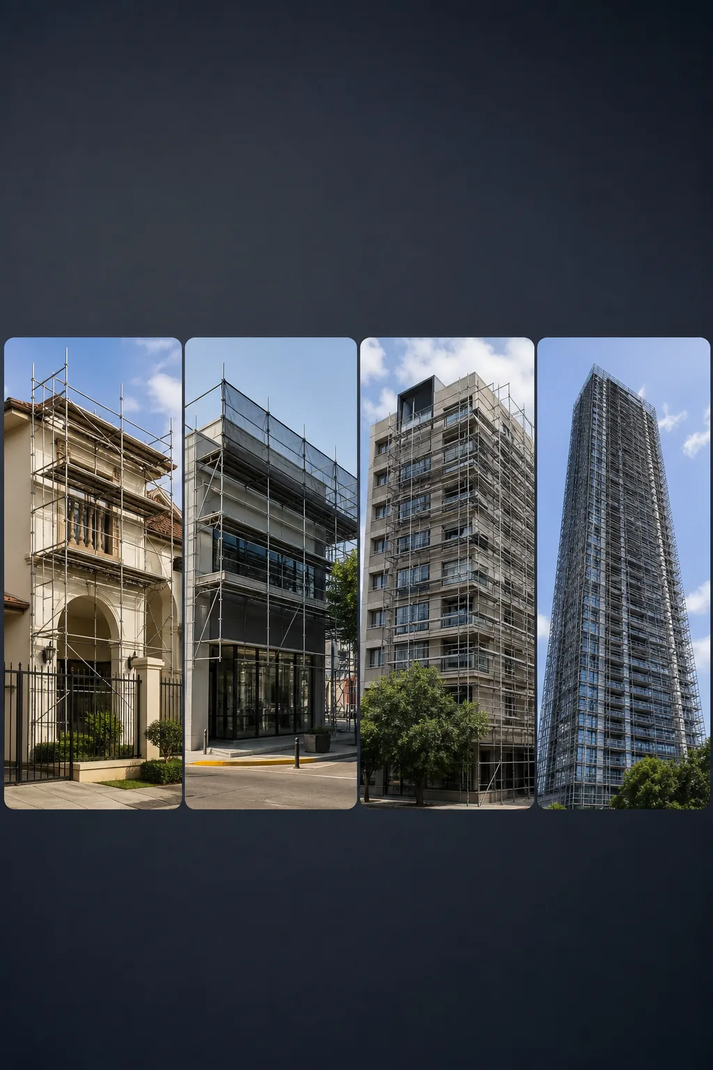 Cuatro proyectos con andamios: desde casas hasta torres